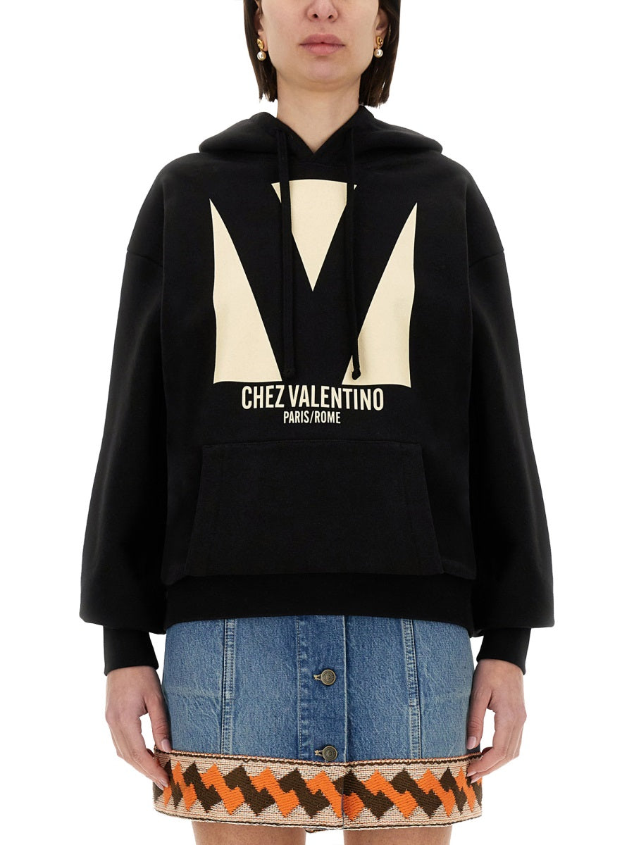 COTTON HOODIE WITH PRINT