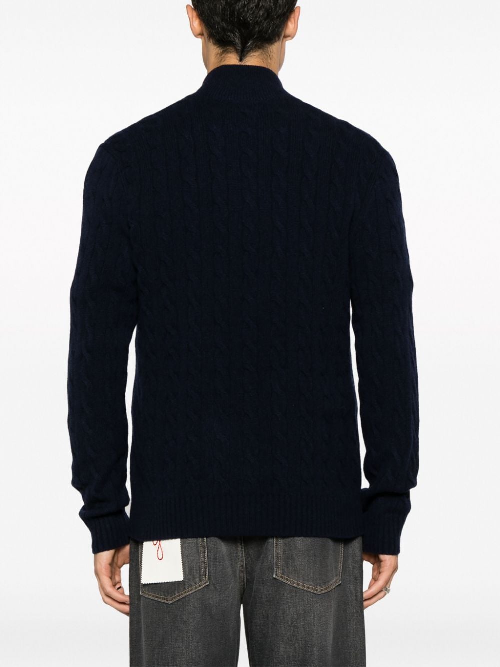 CABLE-KNIT HALF-ZIP SWEATER