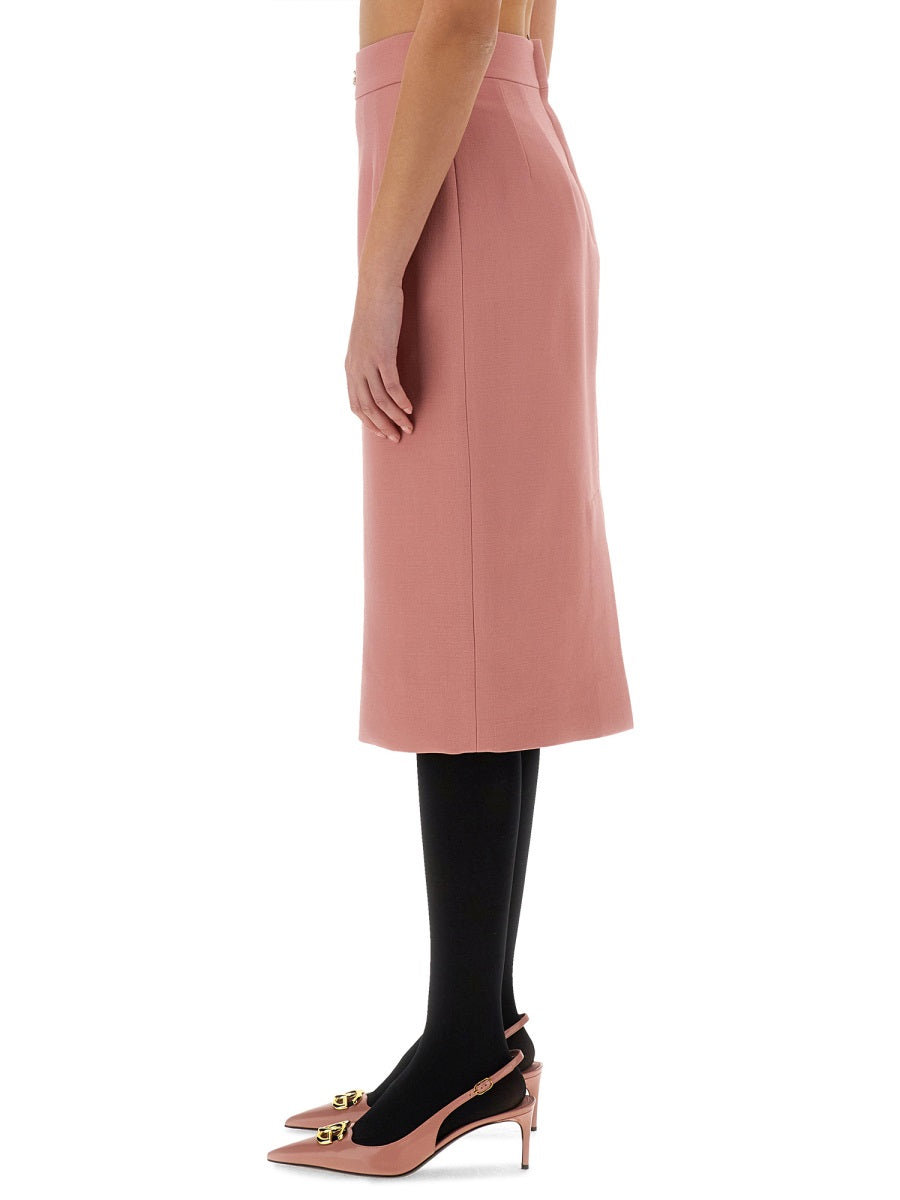 DG LOGO LONGUETTE PENCIL SKIRT