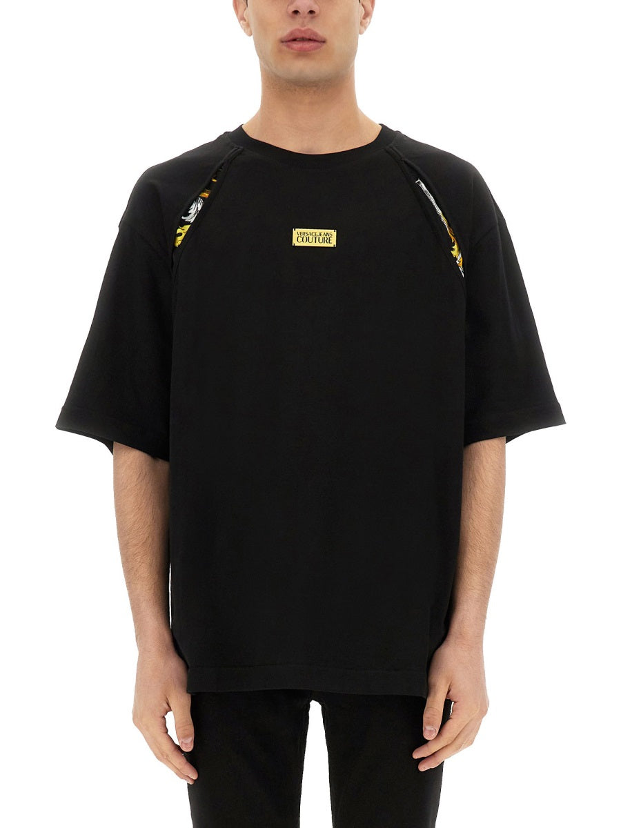 T-SHIRT WITH BAROQUE OUTLINE INSERTS