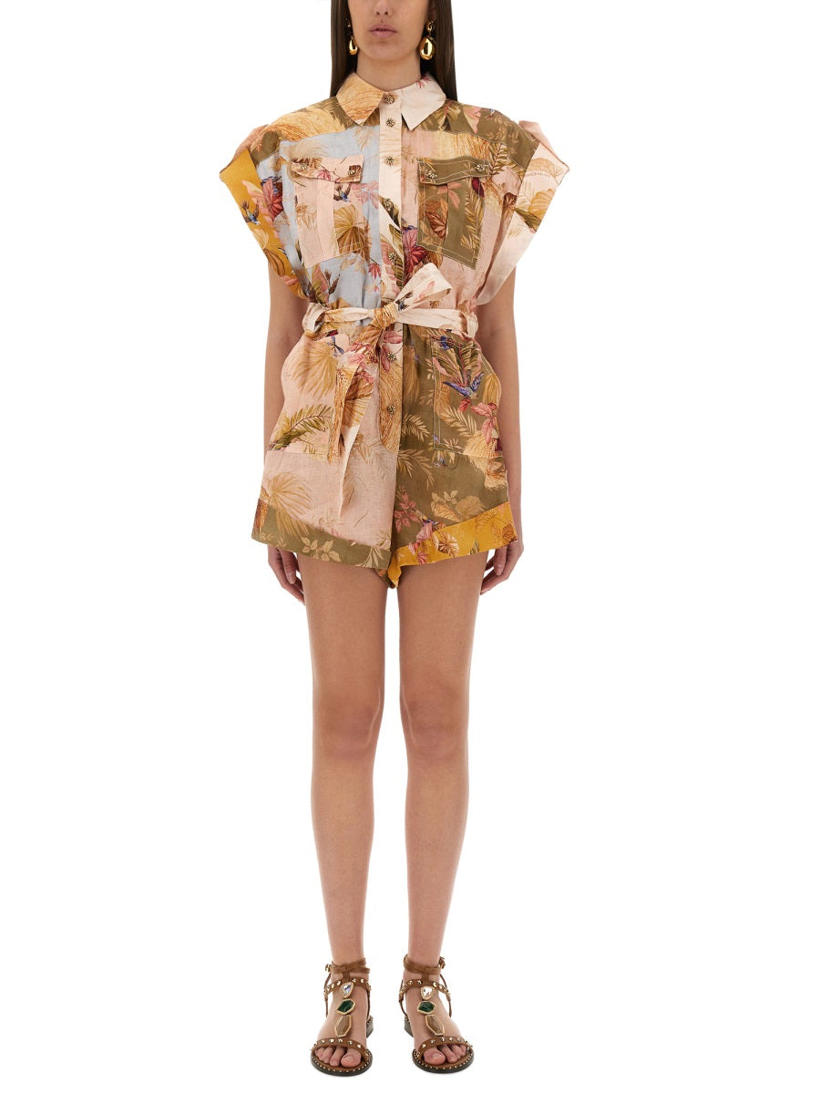 SHORT OVERALLS WITH "ASCENSION" LAPELS