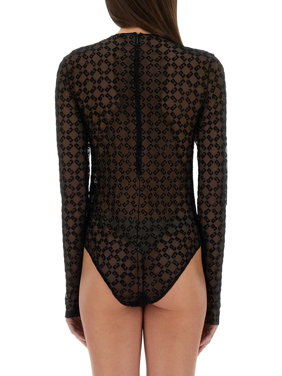 MONOGRAM TULLE BODYSUIT