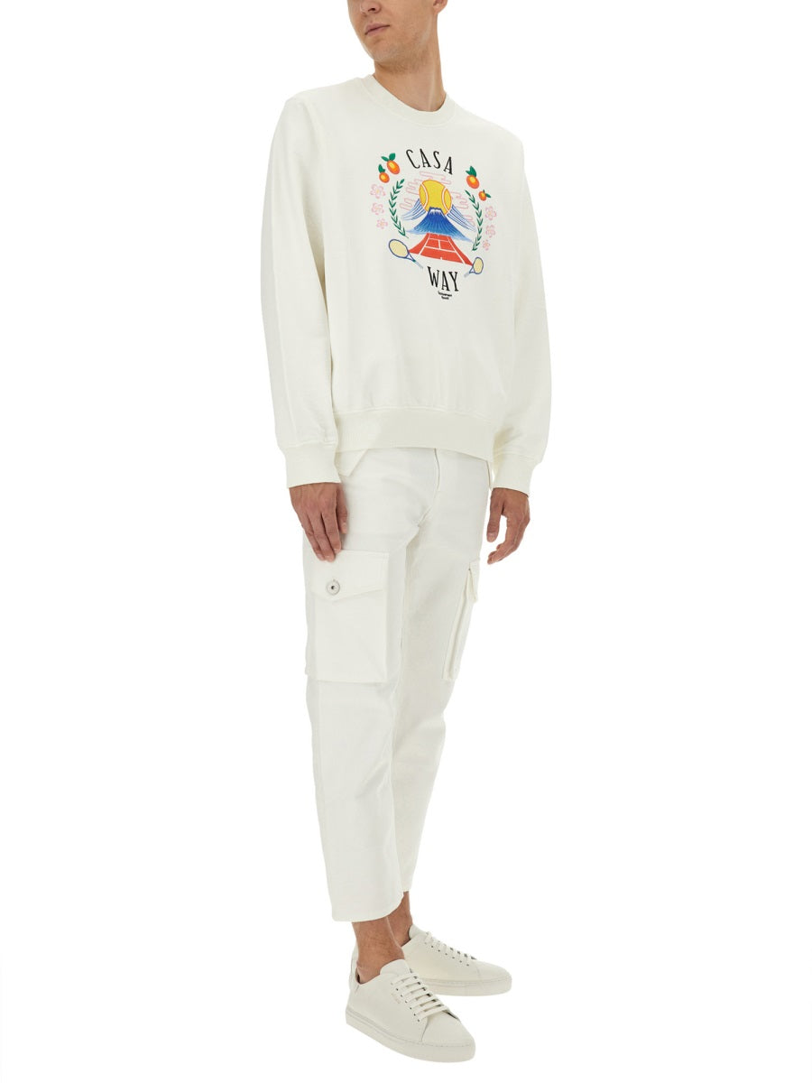 SWEATSHIRT WITH "HOME WAY MOUNTAIN" EMBROIDERY