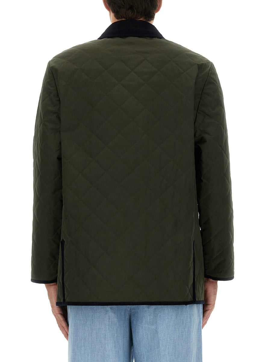 QUILTED SHIRT JACKET WITH "VLOGO" PATCH
