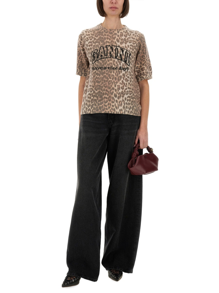 LEOPARD WOOL T-SHIRT