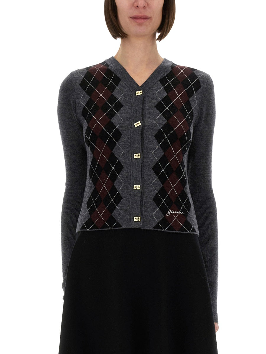 JACQUARD WOOL CARDIGAN