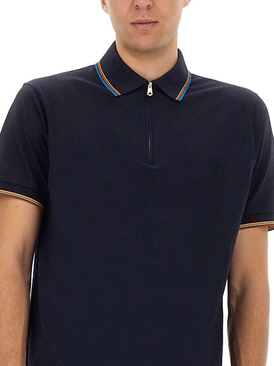 COTTON POLO SHIRT WITH ZIPPER