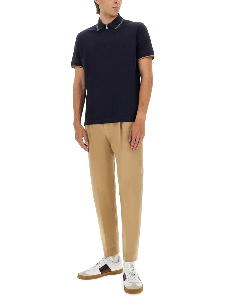 COTTON POLO SHIRT WITH ZIPPER