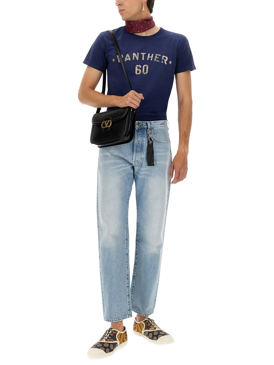 "CHEZ VALENTINO" PRINT AND PATCH T-SHIRT
