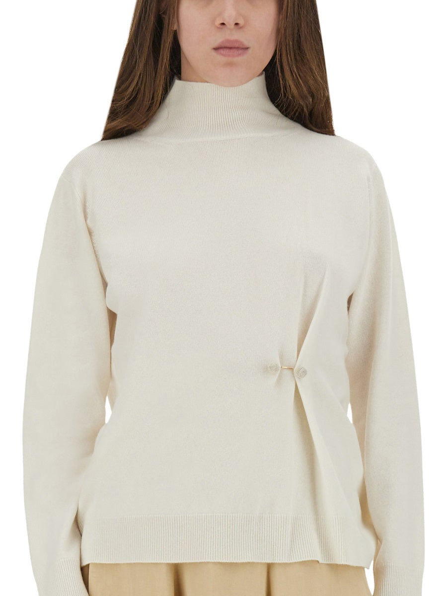 WOOL, SILK AND CASHMERE SWEATER