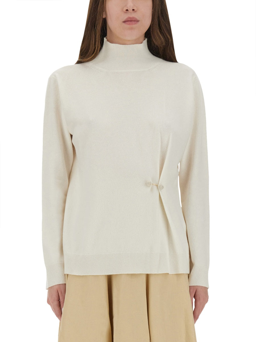 WOOL, SILK AND CASHMERE SWEATER