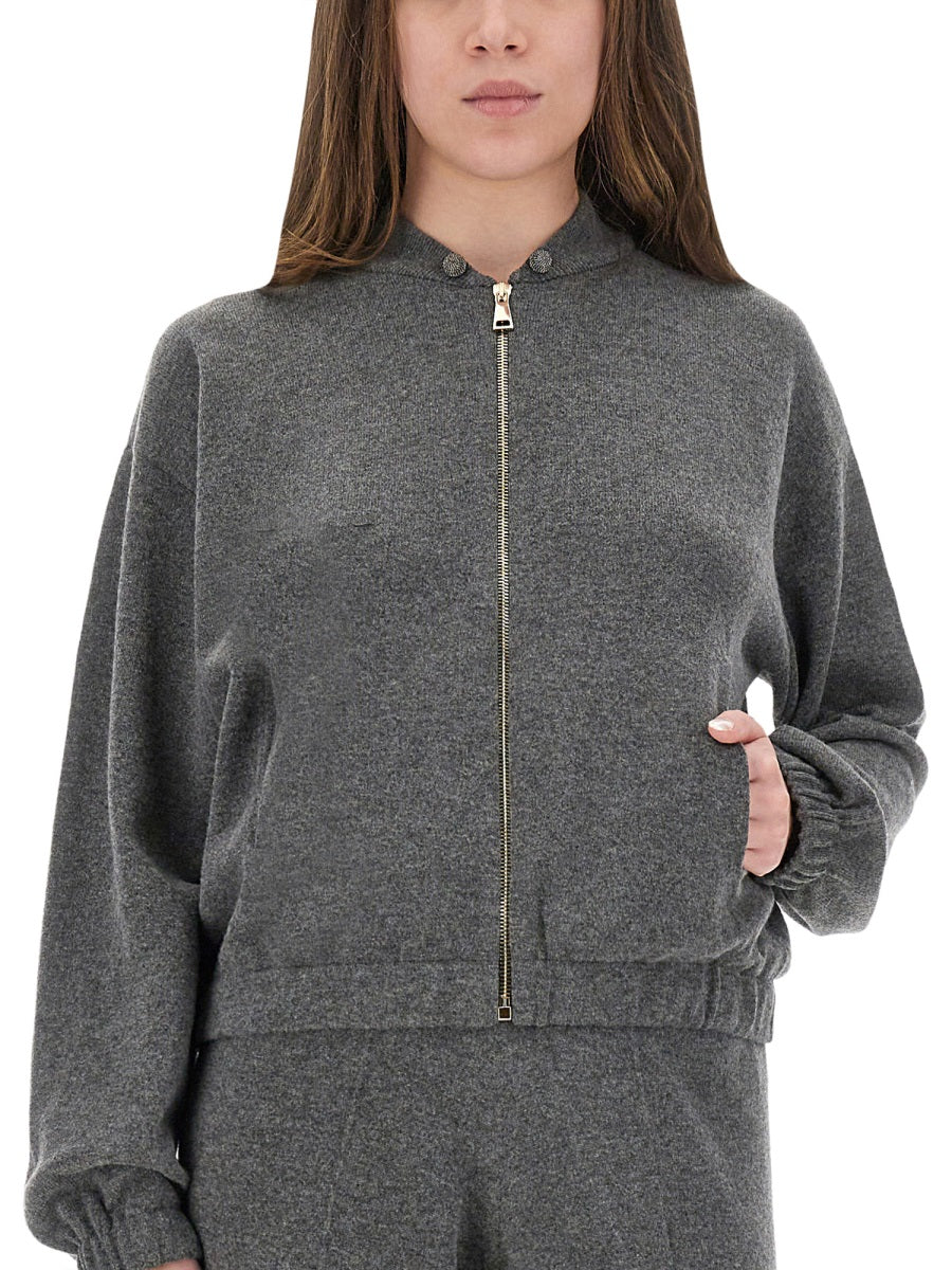 WOOL, SILK AND CASHMERE SWEATSHIRT