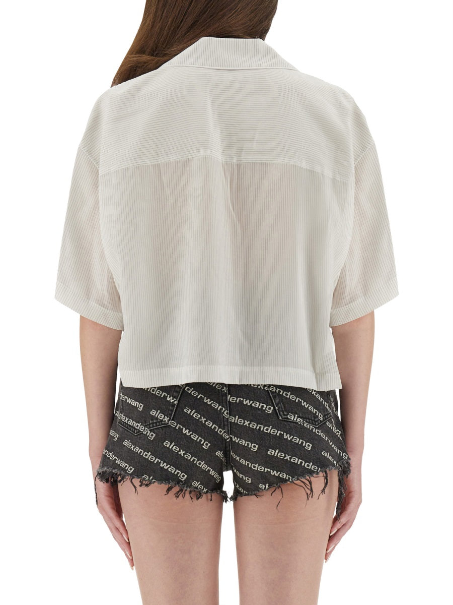 STRIPED SHIRT WITH EMBROIDERED LOGO