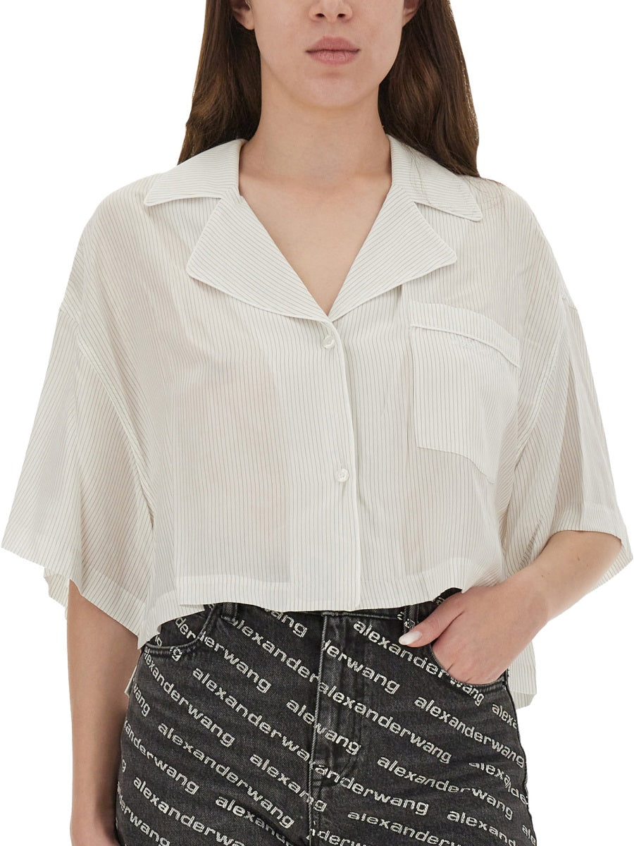 STRIPED SHIRT WITH EMBROIDERED LOGO
