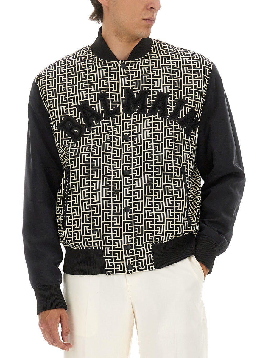 MONOGRAMMED VARSITY JACKET WITH PATCHES