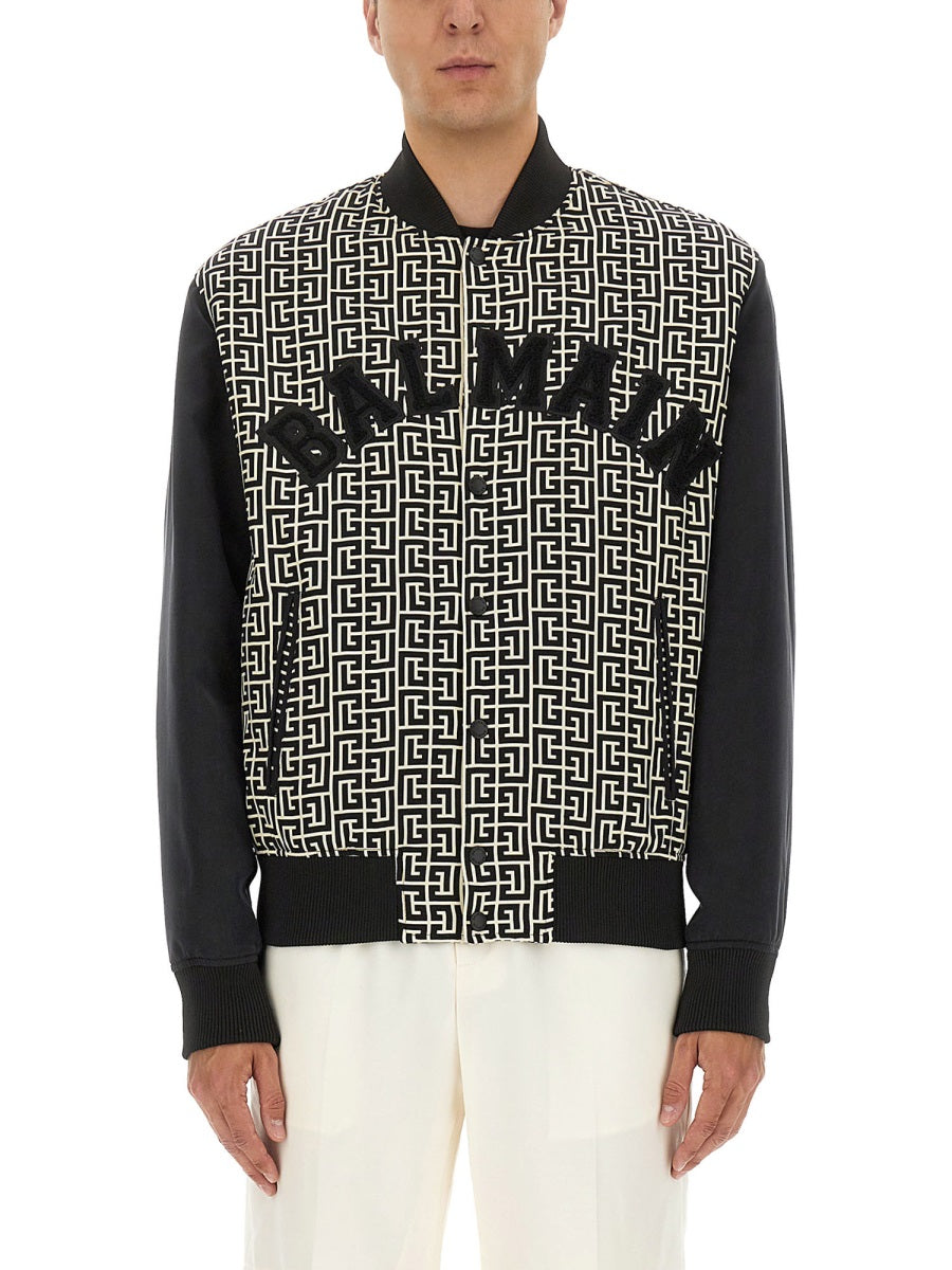 MONOGRAMMED VARSITY JACKET WITH PATCHES