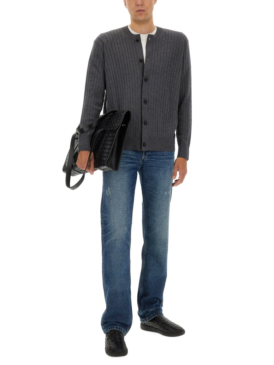 RIBBED WOOL CARDIGAN