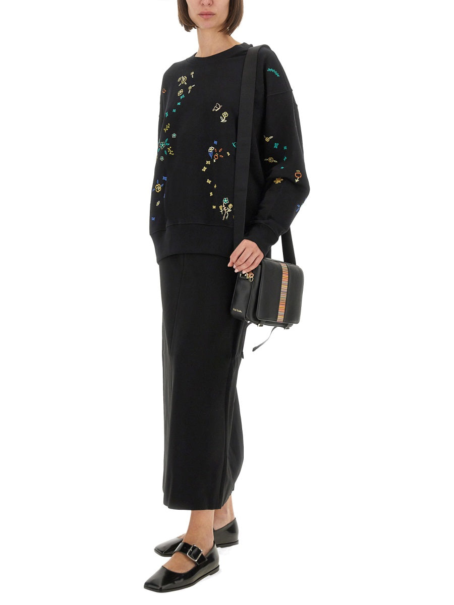 SWEATSHIRT WITH "FLORAL" EMBROIDERY