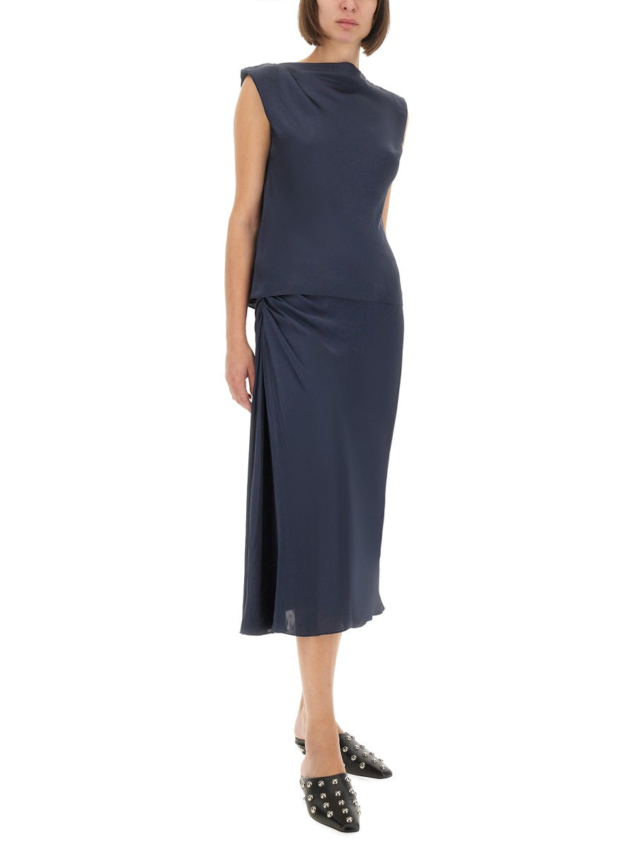 DRAPED MIDI SKIRT