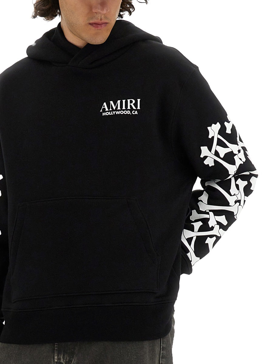 STACKED BONES PRINT HOODIE