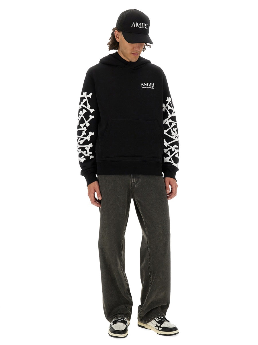 STACKED BONES PRINT HOODIE