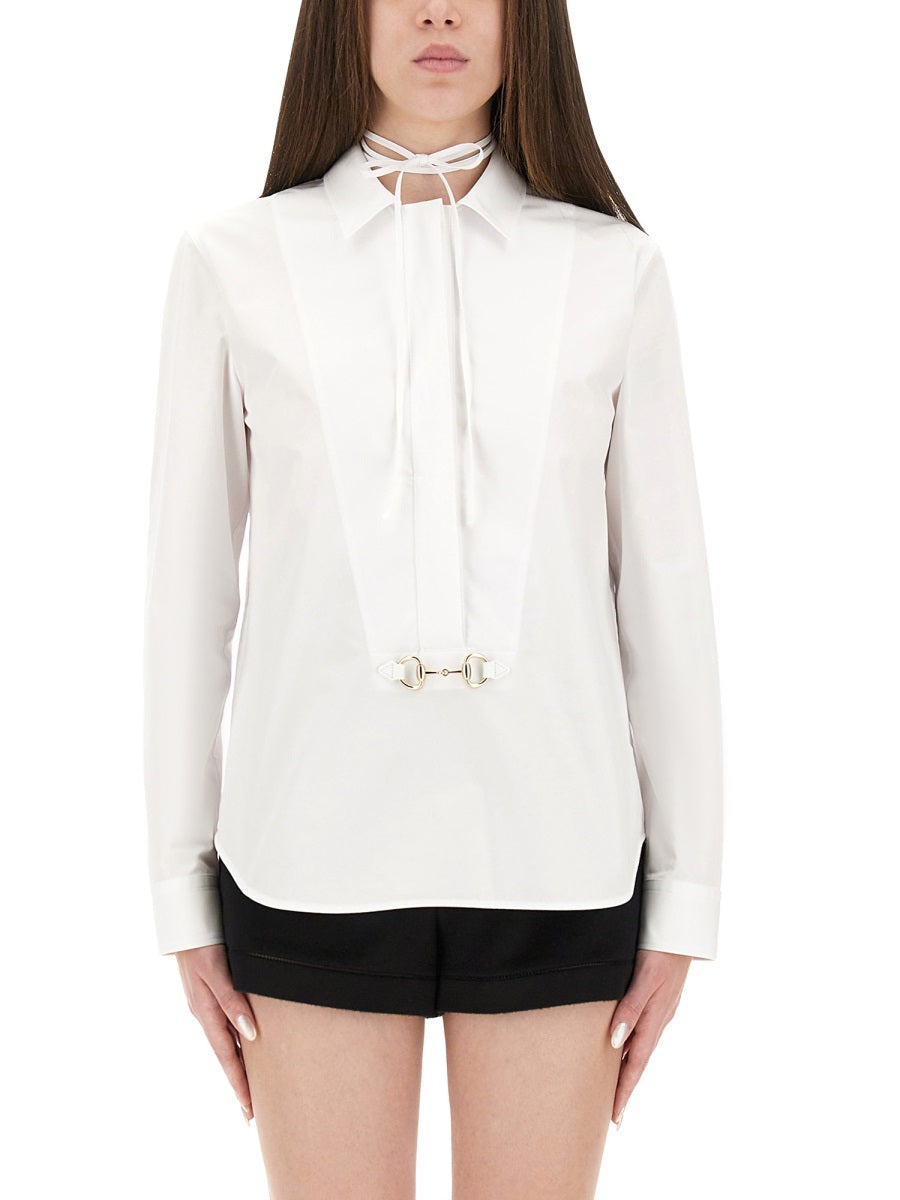 COTTON POPLIN SHIRT WITH CLAMP