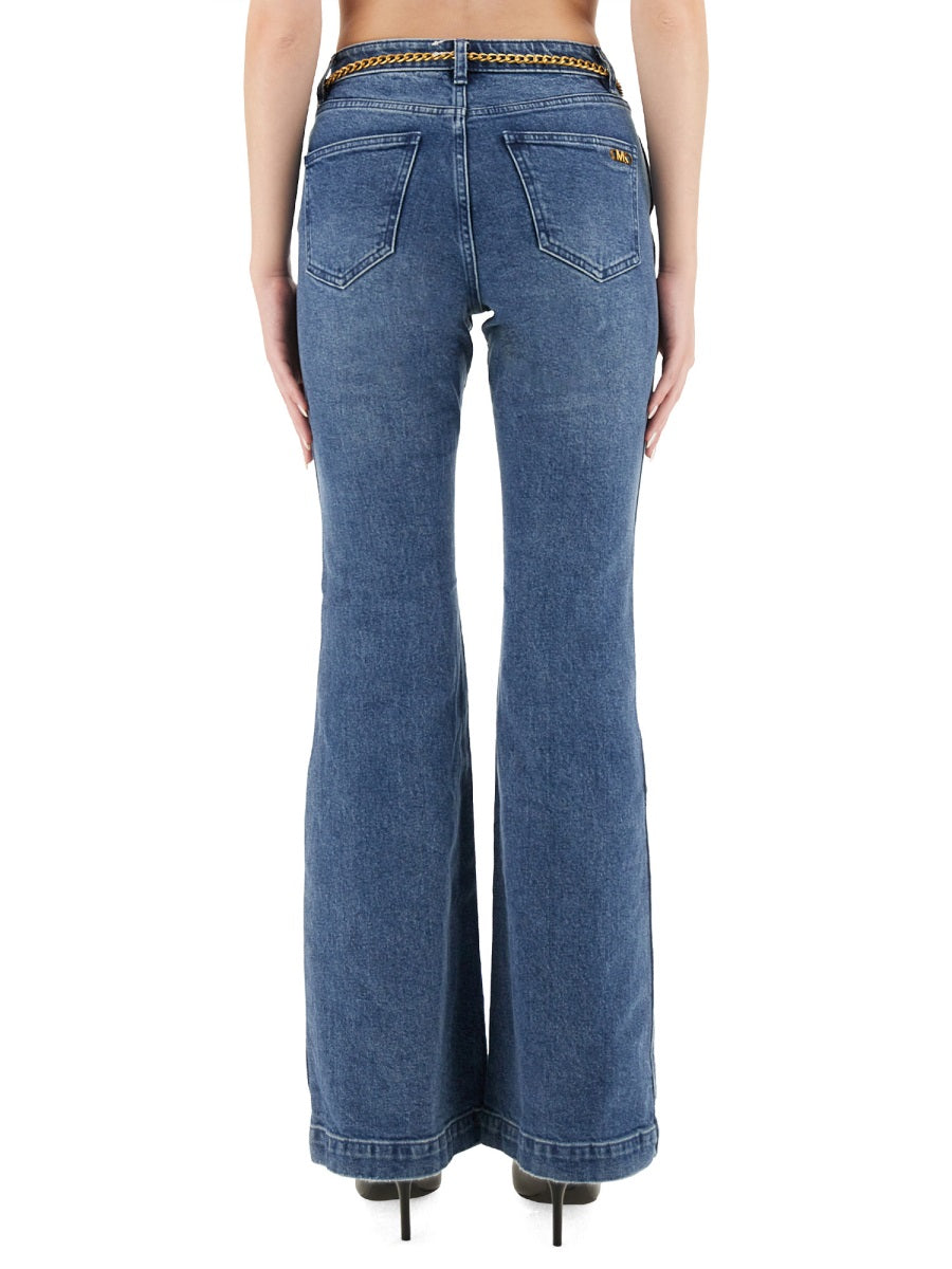 FLARED JEANS WITH BELT