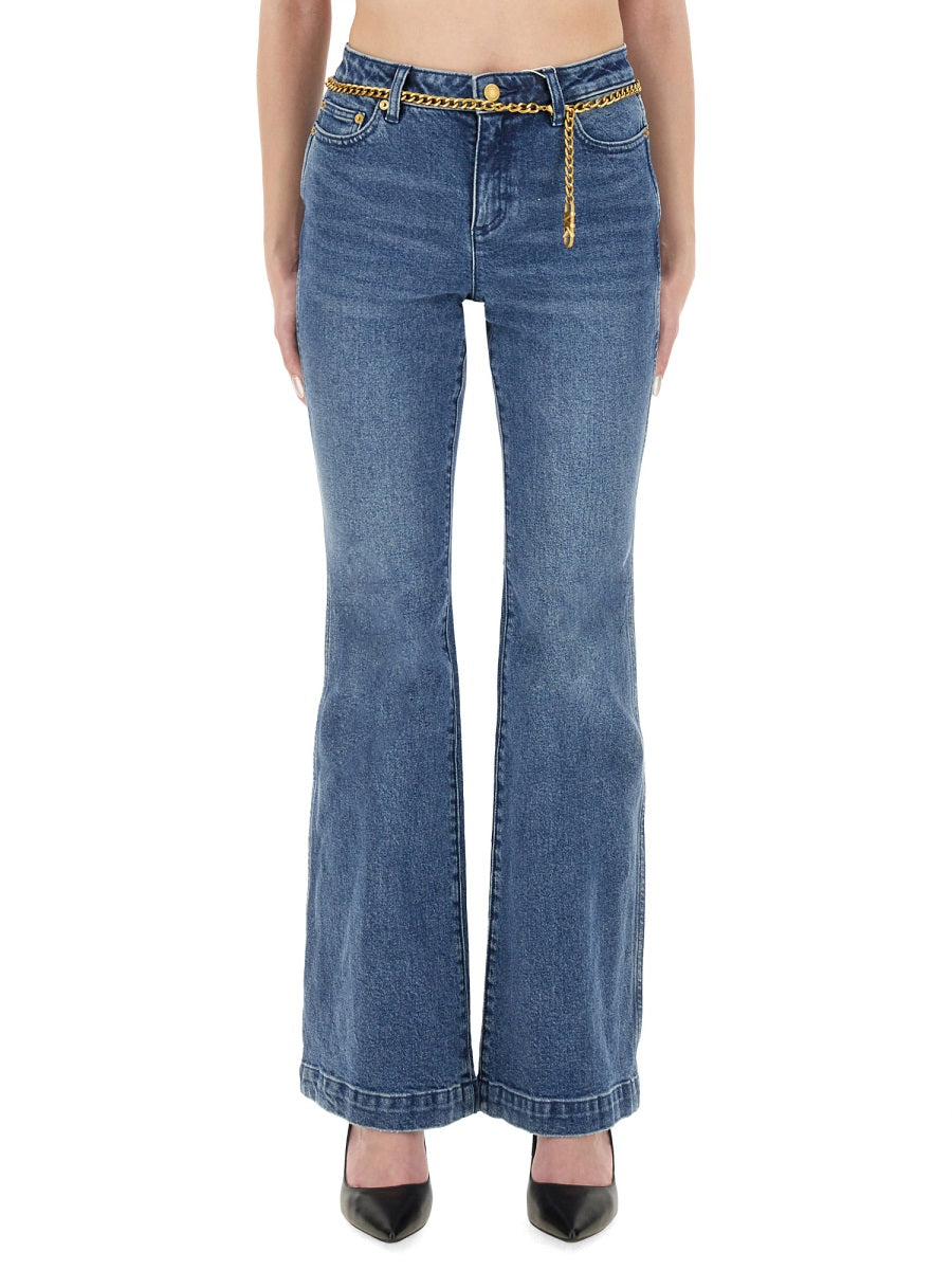 FLARED JEANS WITH BELT