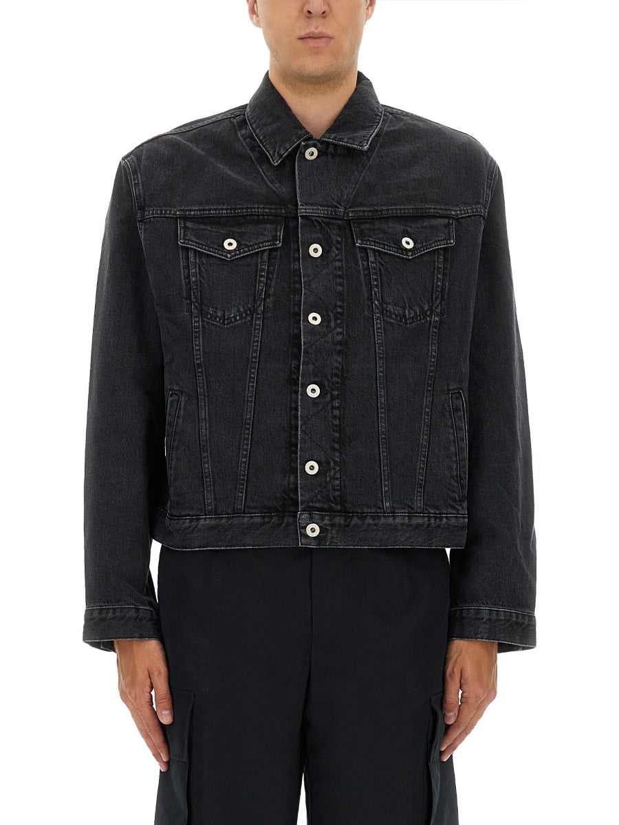 TRUKER JACKET WITH "BOKE FLOWER" EMBROIDERY