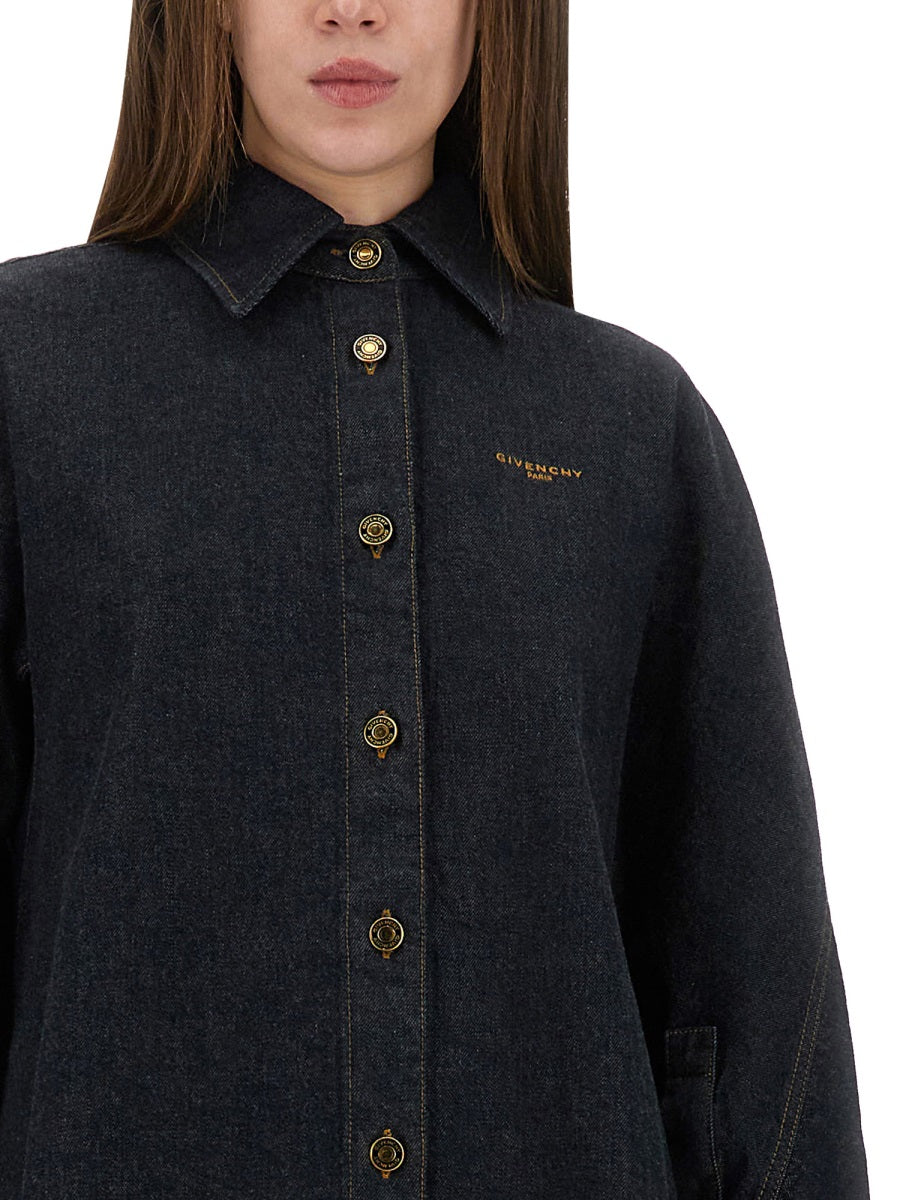 DENIM SHIRT WITH EMBROIDERY