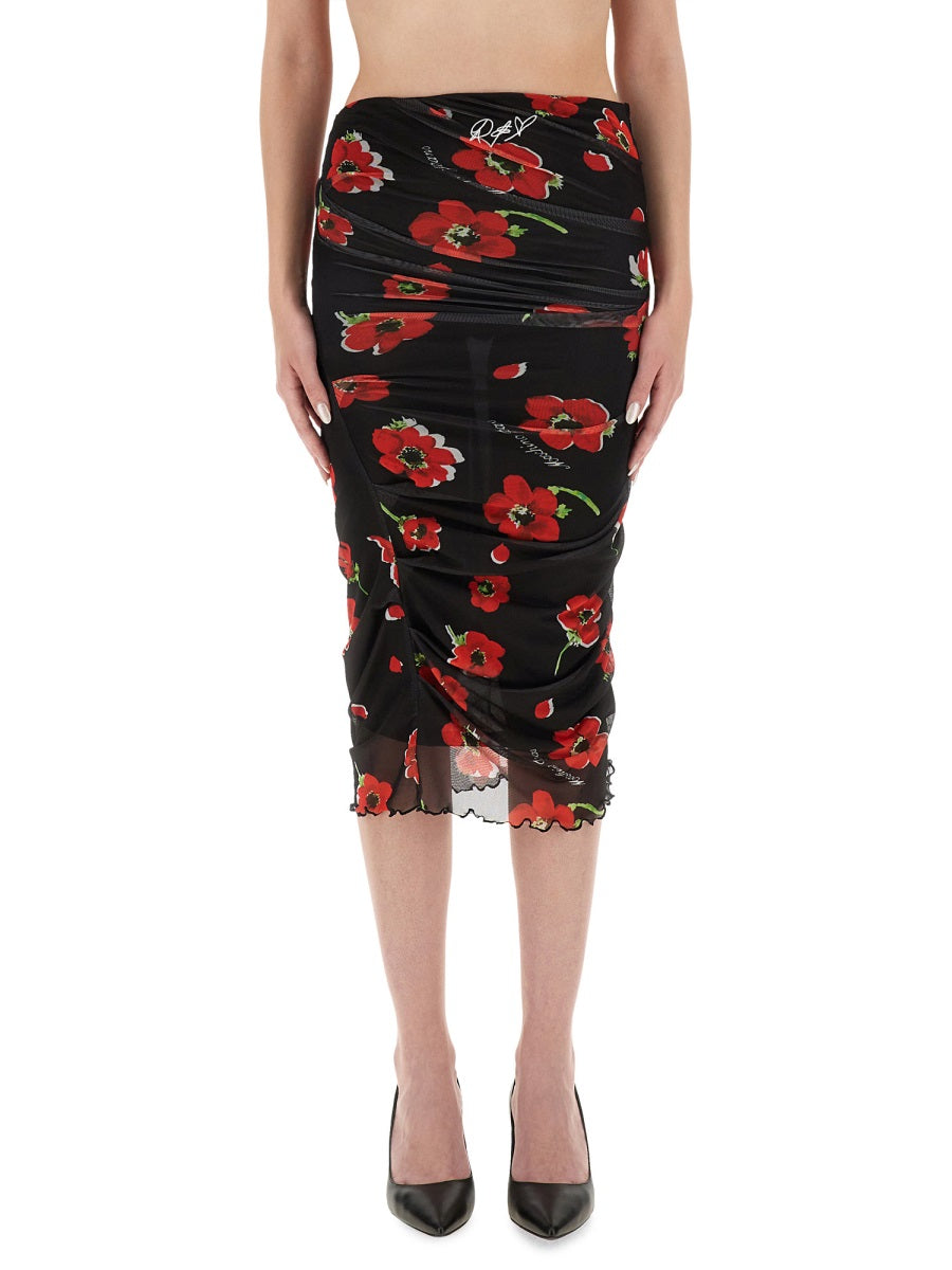 FLORAL MESH SKIRT