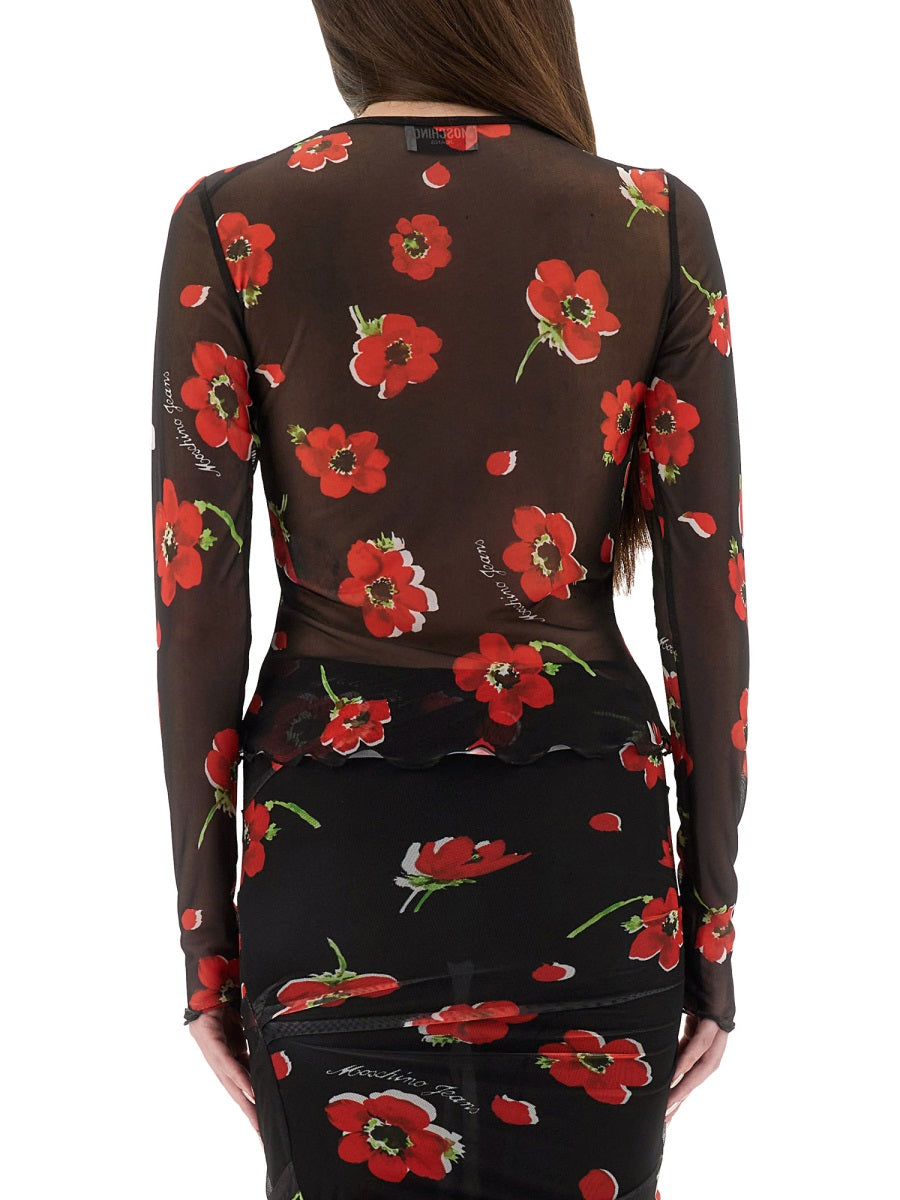 FLORAL MESH TOP