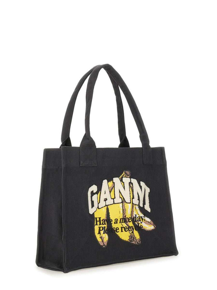 BANANA PRINT LARGE TOTE BAG