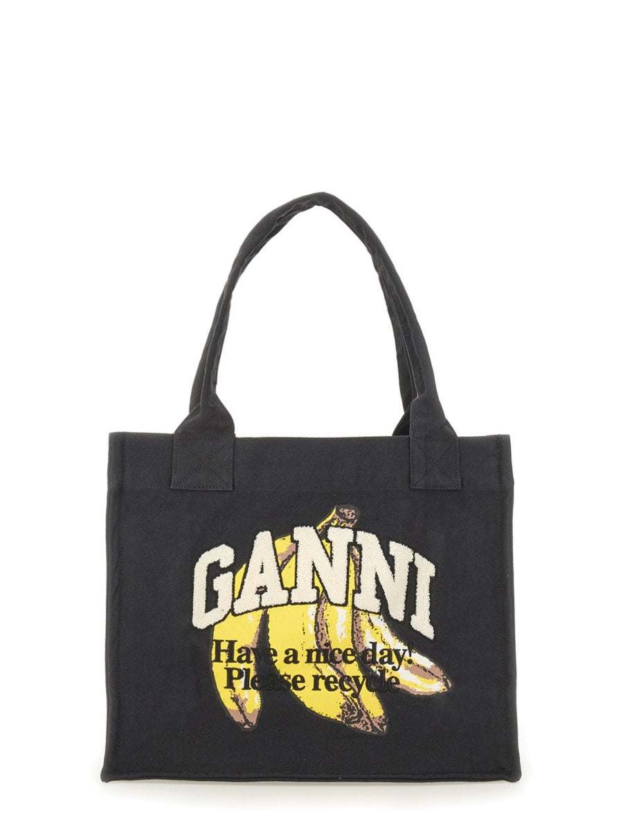 BANANA PRINT LARGE TOTE BAG