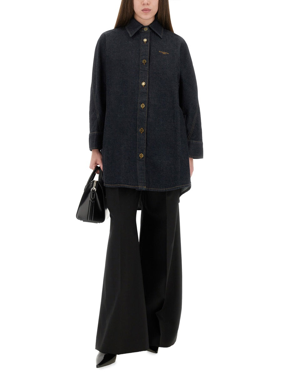 DENIM SHIRT WITH EMBROIDERY