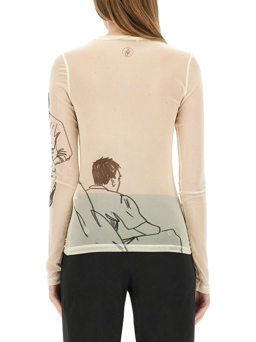 TRANSPARENT TOP WITH PRINT