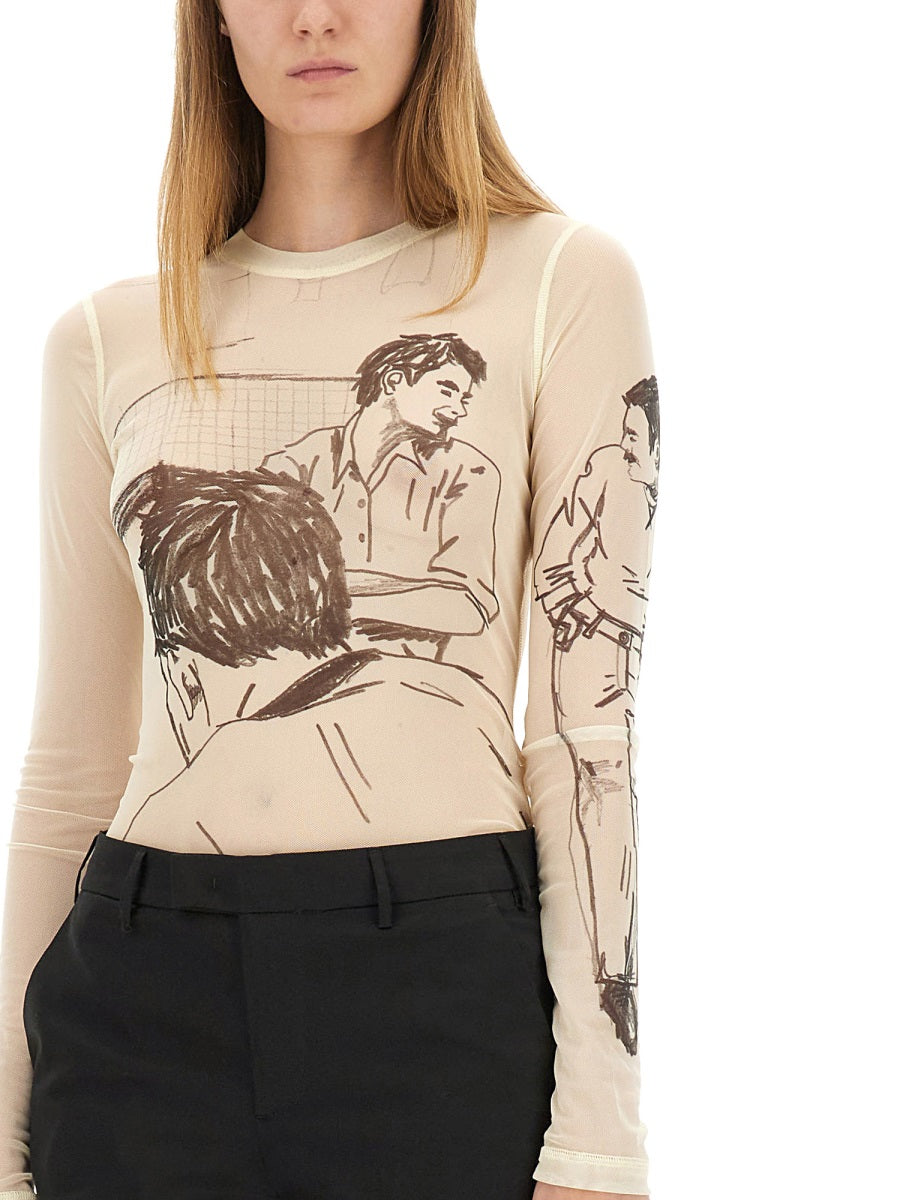 TRANSPARENT TOP WITH PRINT