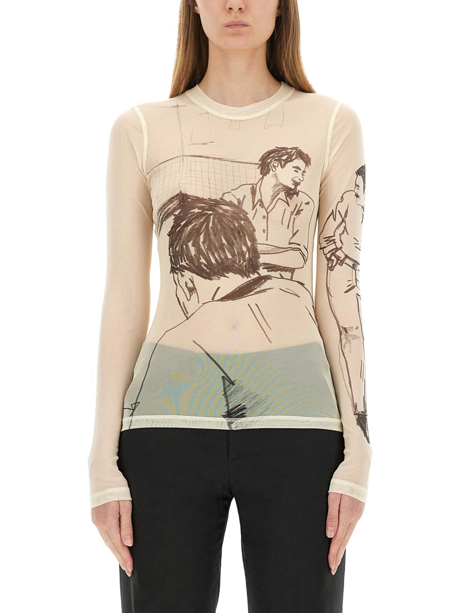 TRANSPARENT TOP WITH PRINT