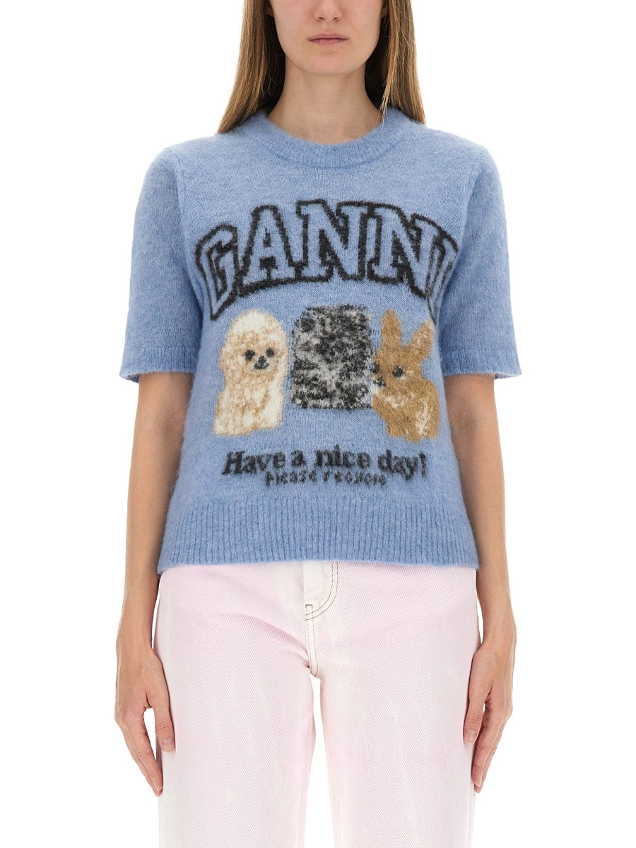 "PUPPIES" KNITTED T-SHIRT