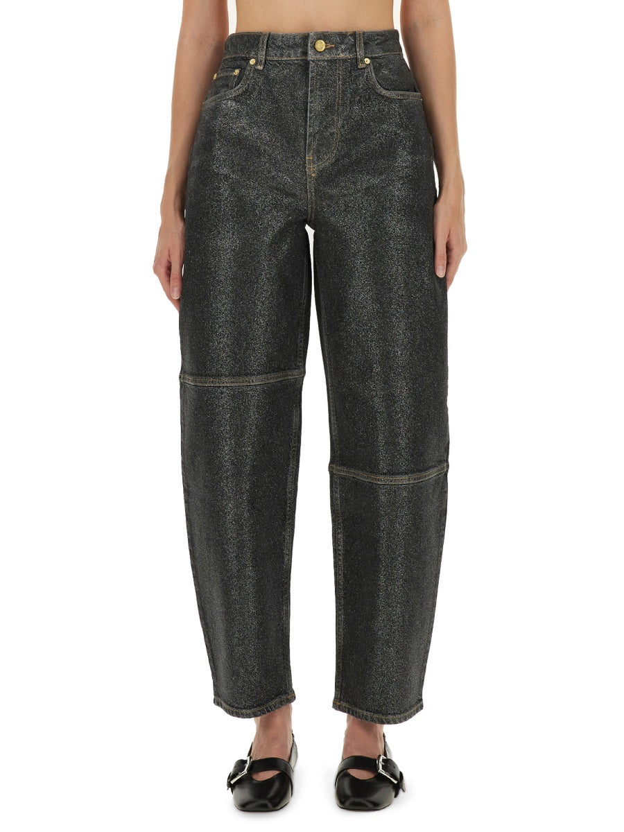 "STARY" JEANS IN SPARKLING FOIL