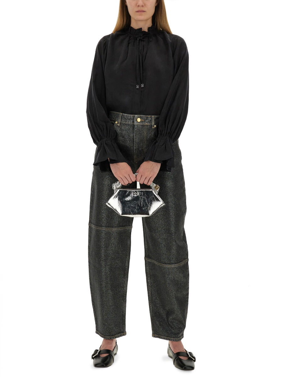 "STARY" JEANS IN SPARKLING FOIL