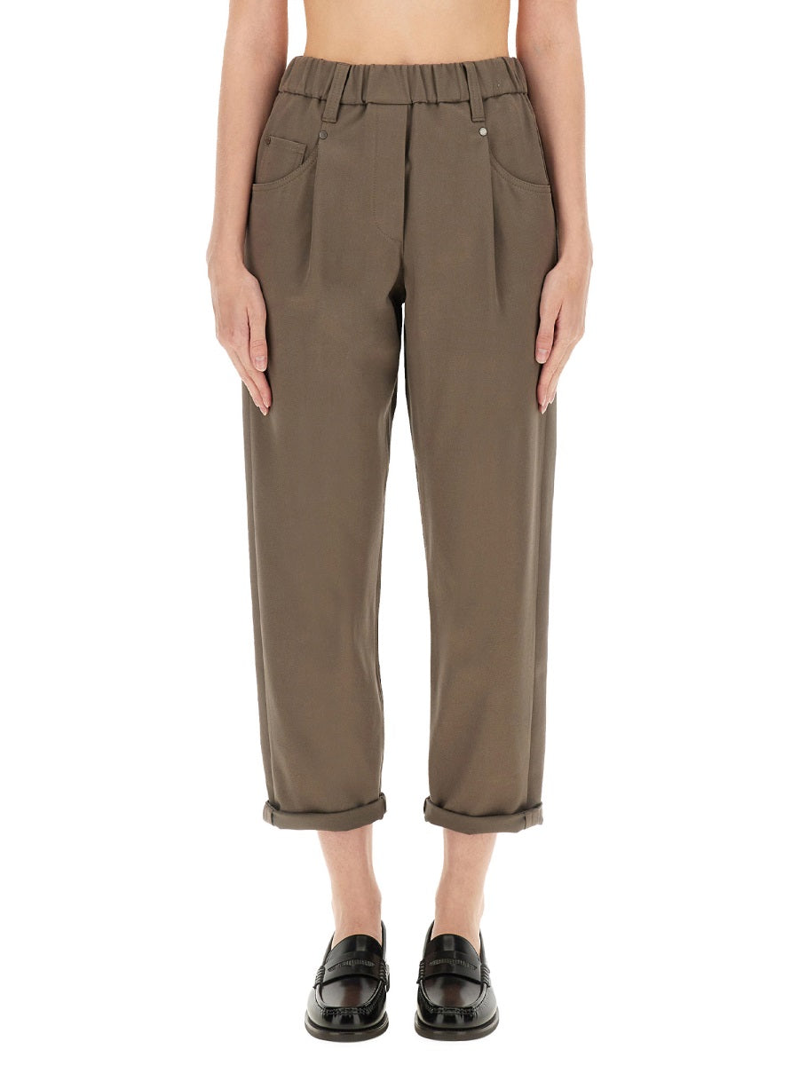 BAGGY PULL-ON PANTS IN COTTON COVER UP