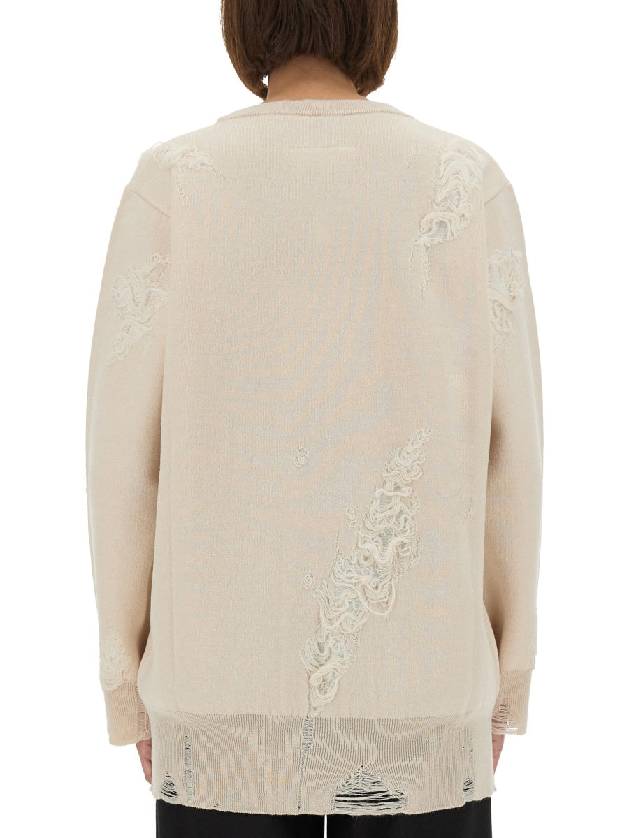MESH WITH WORN EFFECT DETAILS