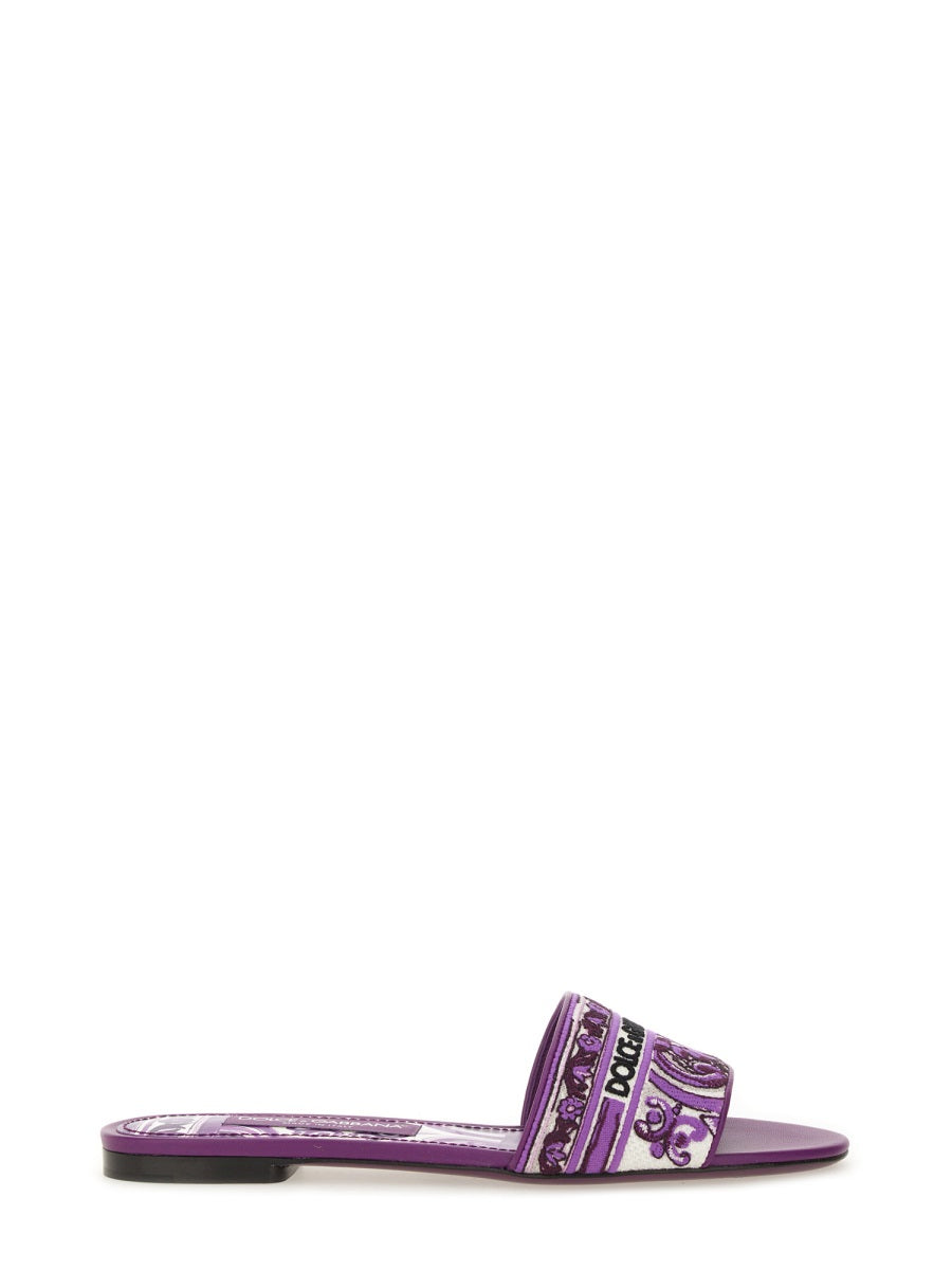 SLIDE SANDAL WITH EMBROIDERY