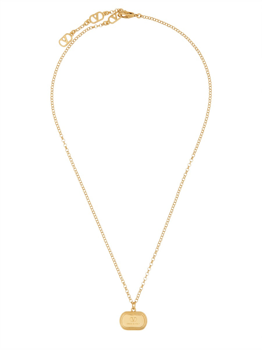 BRASS AND ENAMEL "OVALETTE" NECKLACE