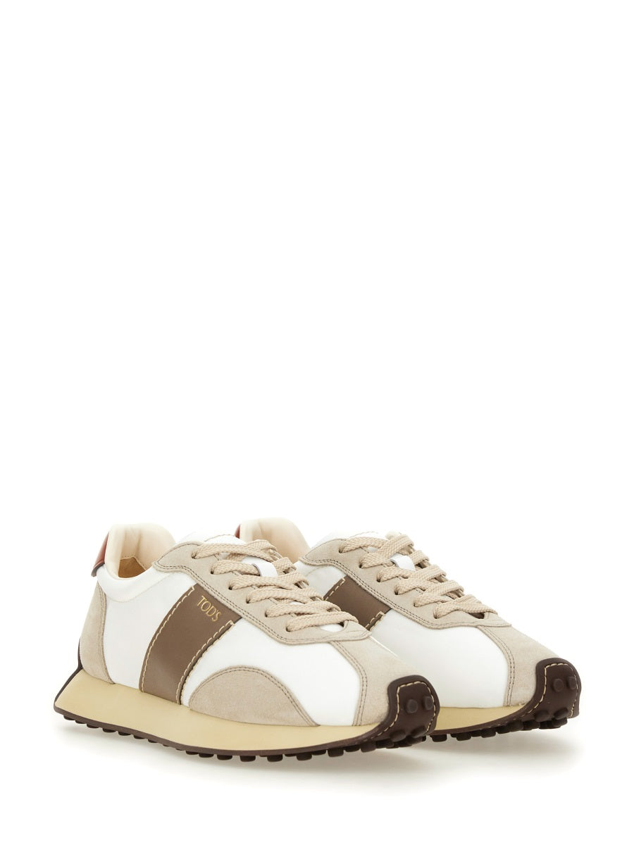 LEATHER AND FABRIC SNEAKER