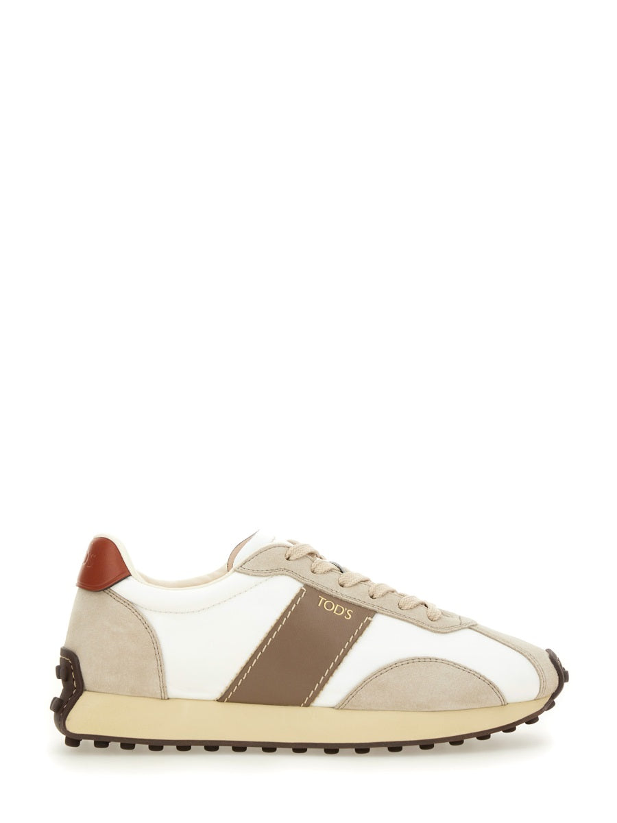 LEATHER AND FABRIC SNEAKER