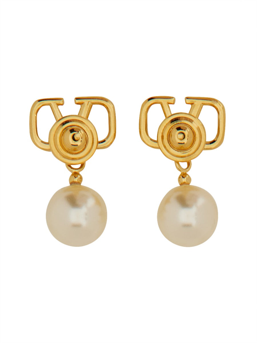 "VLOGO SIGNATURE" EARRINGS WITH SWAROVSKI® PEARLS