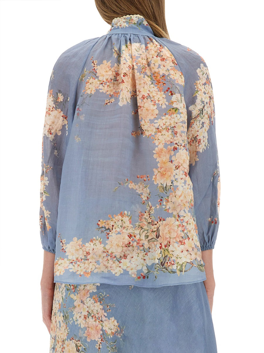 BLOUSE WITH PUFF SLEEVES "CASCADIAN"