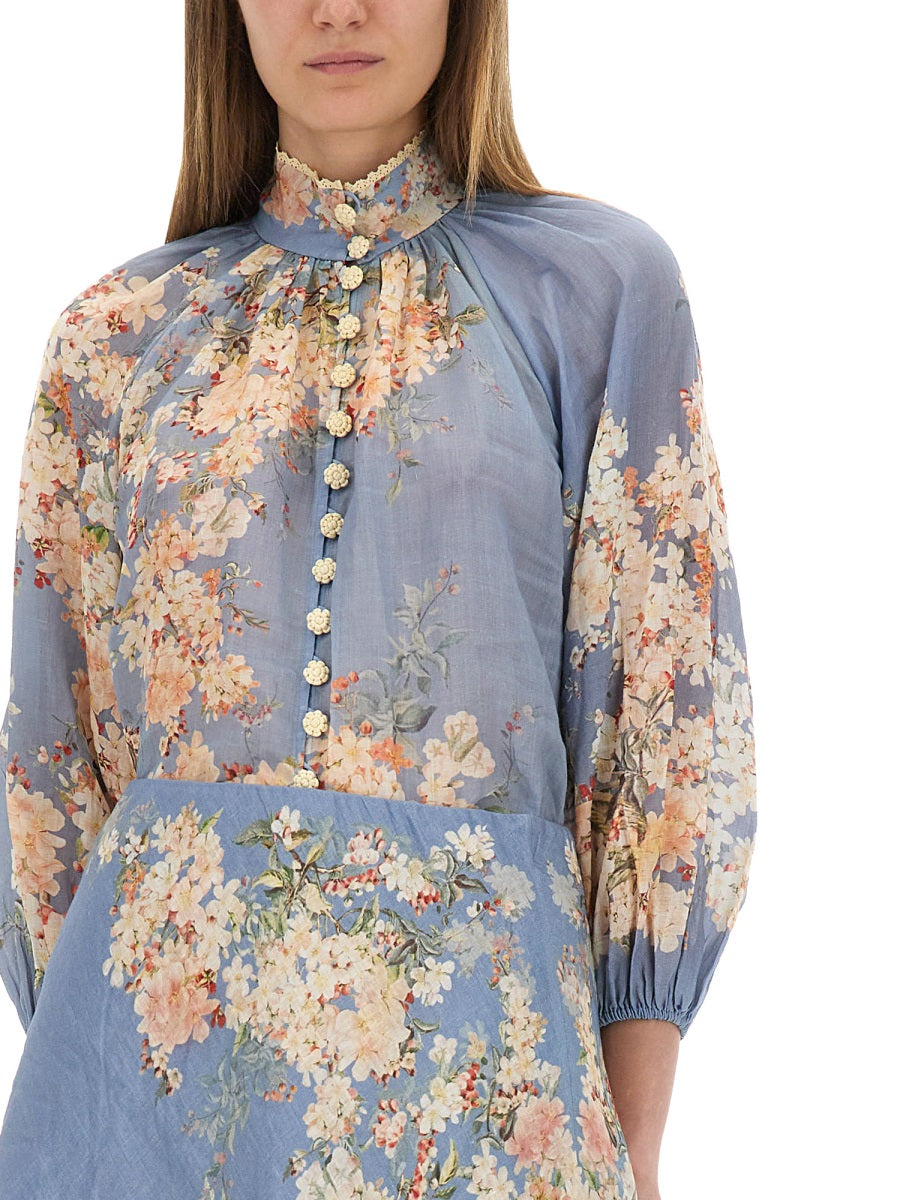 BLOUSE WITH PUFF SLEEVES "CASCADIAN"